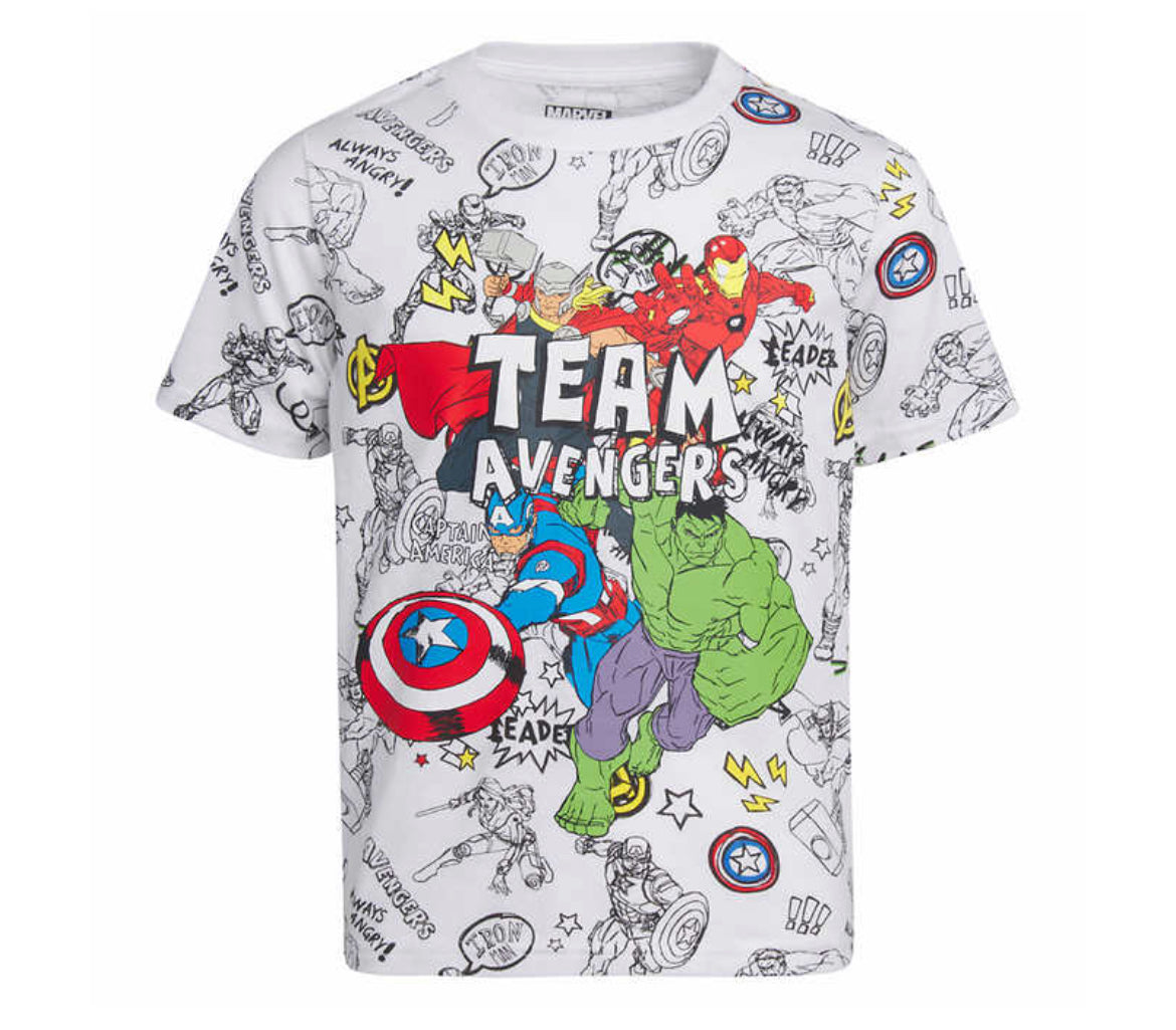 Marvel team avengers white t-shirt