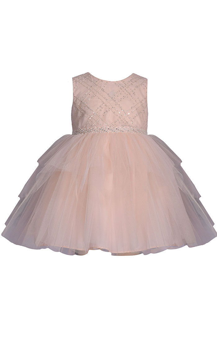 Bonnie Jean Little Girls Peach Lattice Dress
