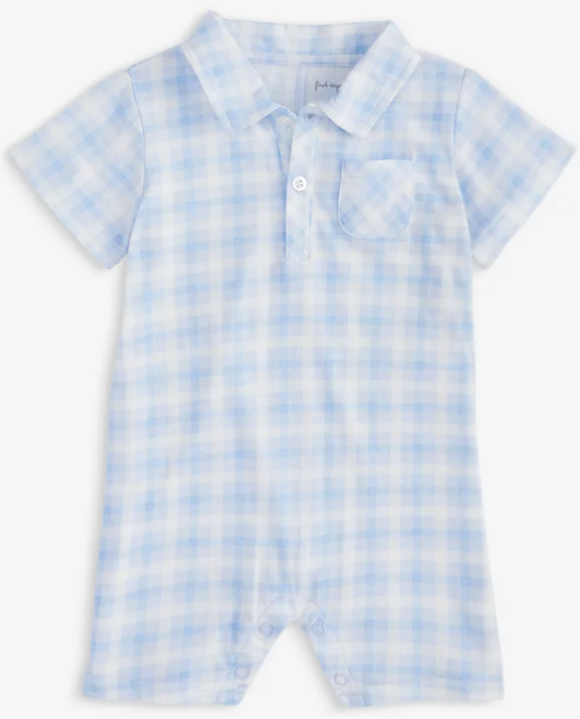 First Impressions Blue Plaid Sunsuit