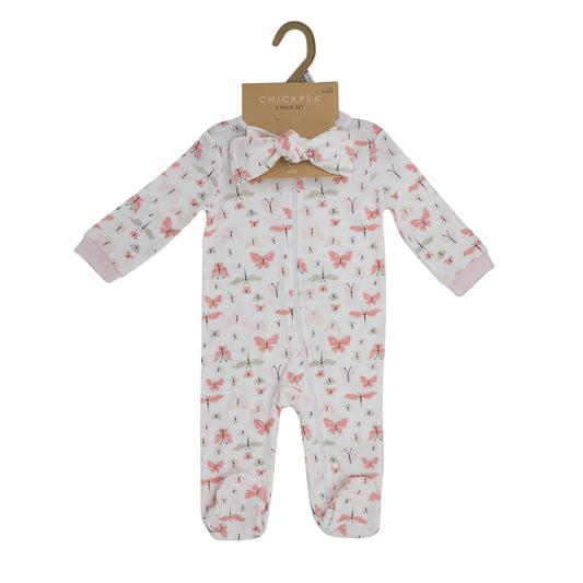 Chickpea 2 piece butterfly romper and headband