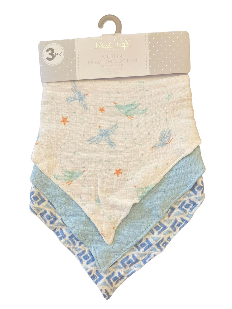 Rene Rofe 3 pack Muslin Bandana Bibs