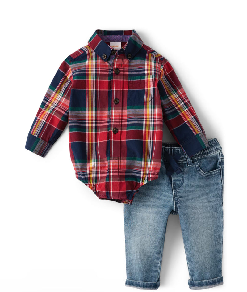 Gymboree Plaid Poplin 2-Piece Outfit Set