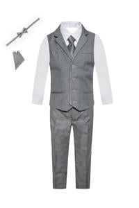 Magen Kids Boys 5 piece Grey Vest suit