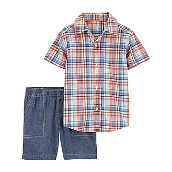 Carter's Toddler Boys 2-pc checked  Short Set