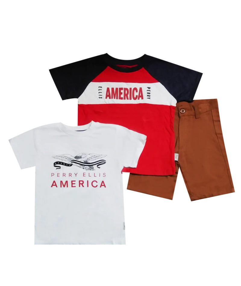 Perry Ellis America Boy 2pk Tee And Short Set