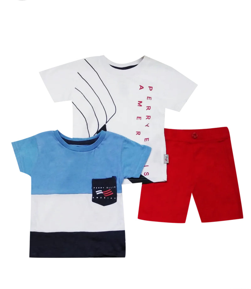 Perry Ellis America Boy 2pk Tee And Short Set