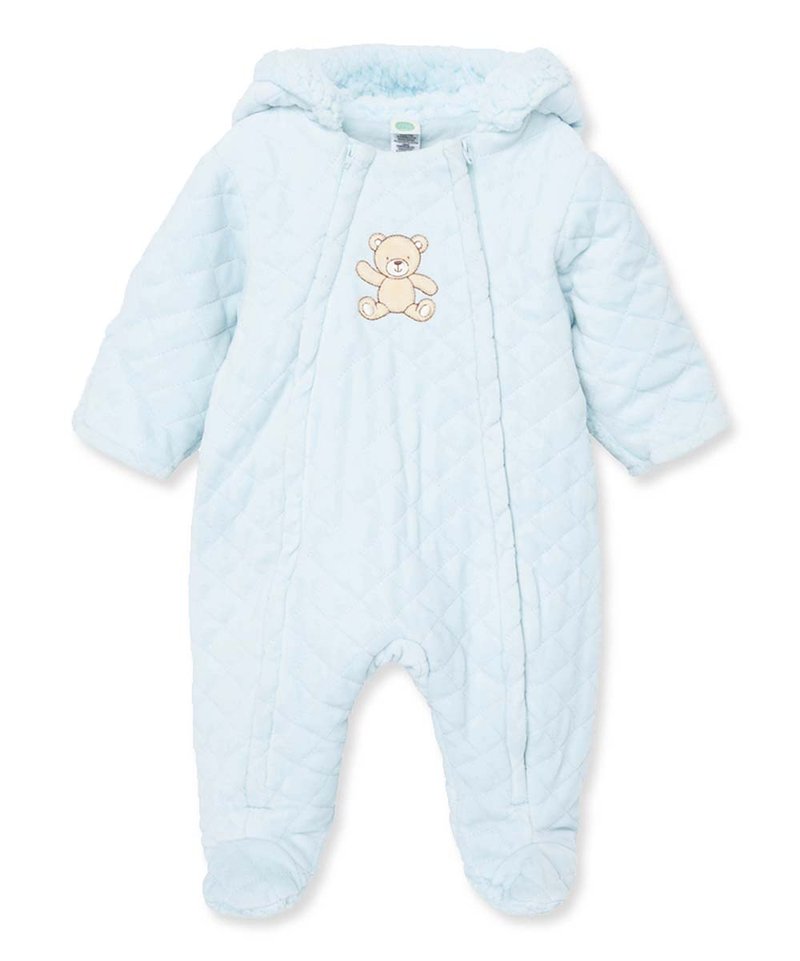 Little Me Boy Bear Playsuit - Blue