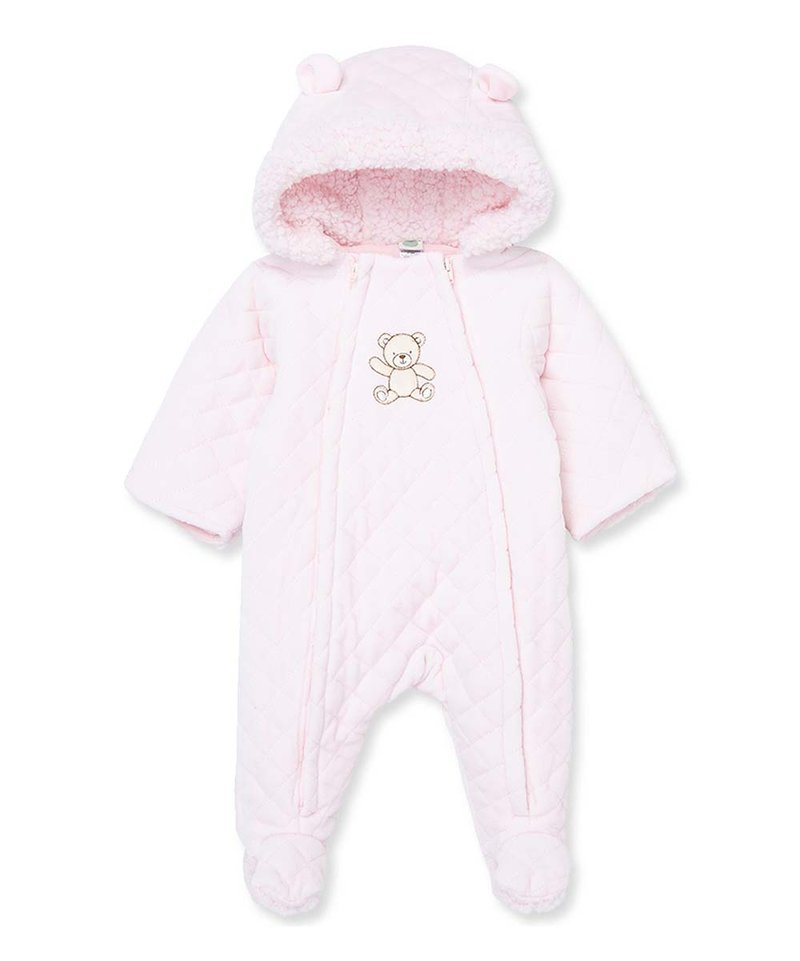 Little Me Girl Bear Playsuit - Pink