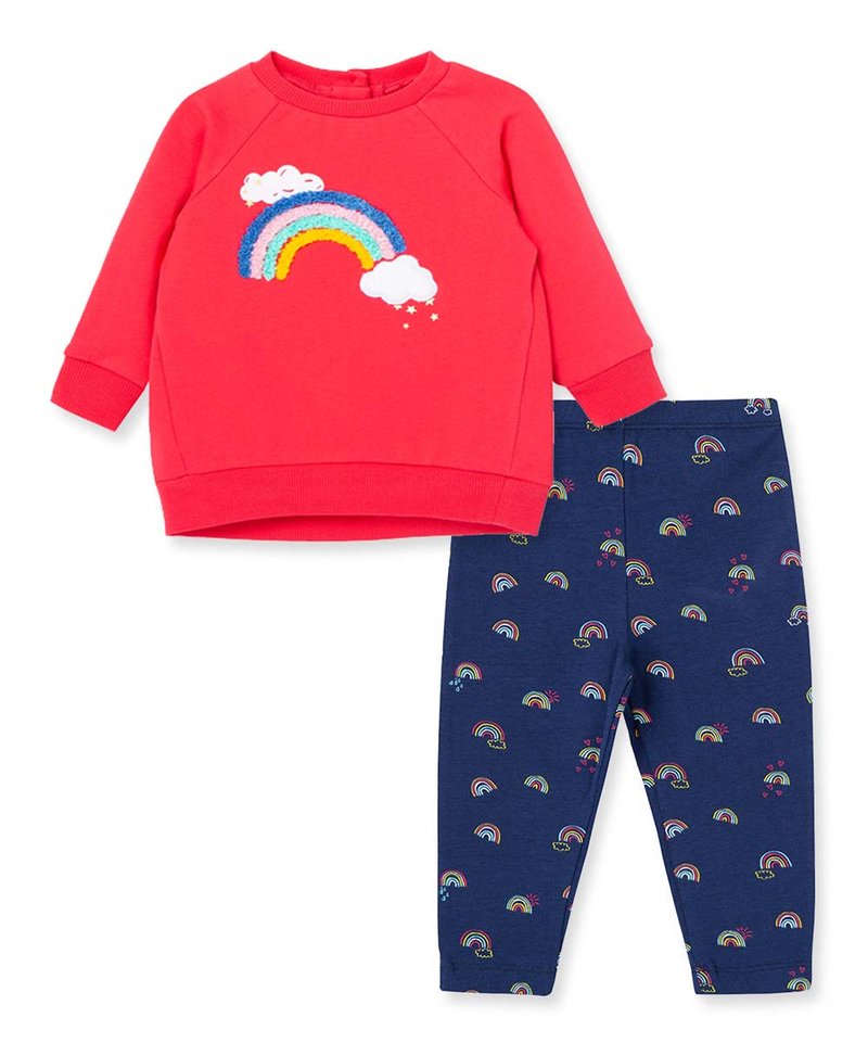 Little Me Red & Blue Rainbow Sweatshirt & Leggings