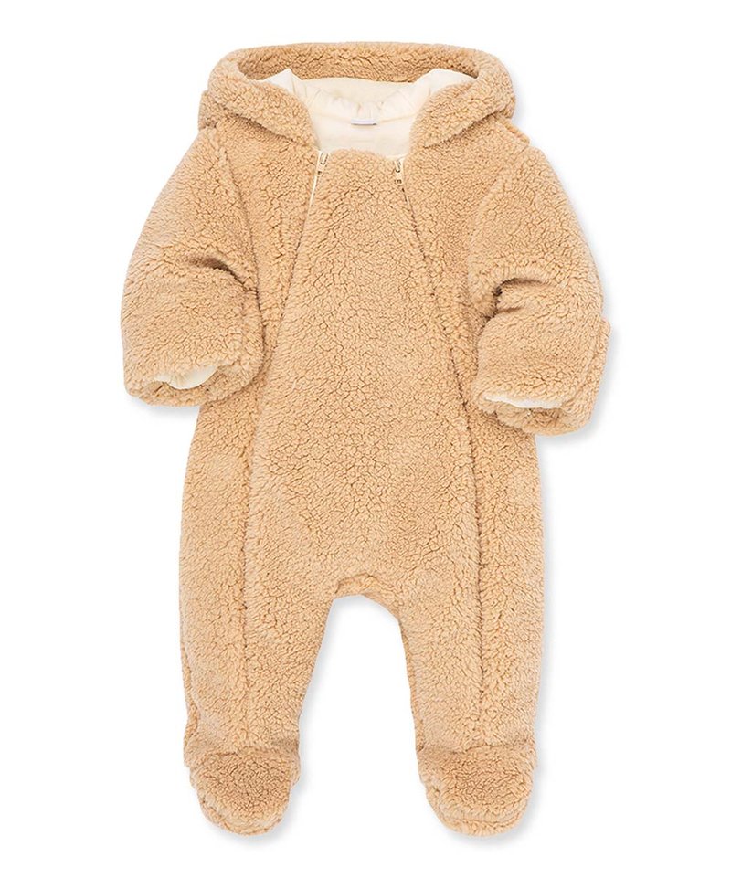 Little Me Tan Sherpa Bear Playsuit