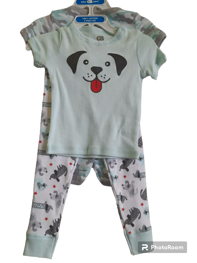 Only Boys 4 Piece Dog/Camo pyjamas