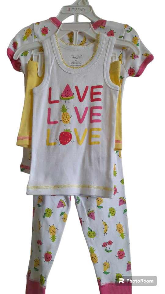 Rene Rofe 4 pack Yellow Love Pyjama Set