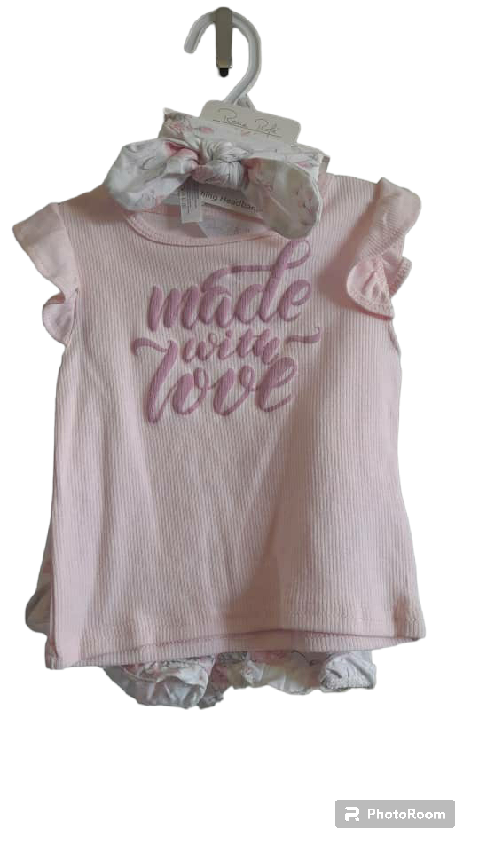 Rene Rofe made with love short tee and matching headband