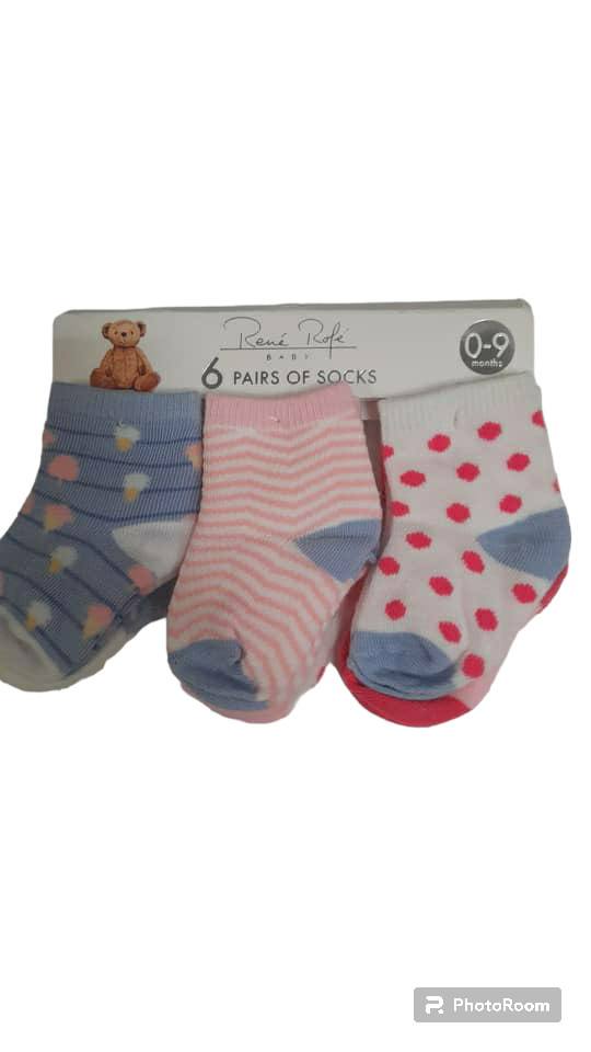 Rene Rofe Girls 6 Pack Socks