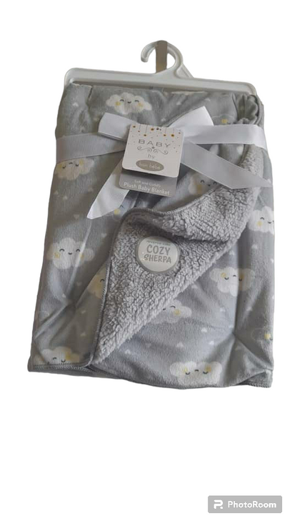 Bon Bebe Grey Plush Baby Blanket