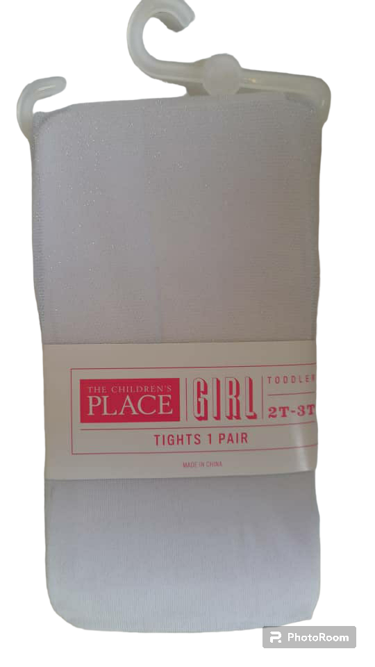 Place Microfiber White Stocking Tights with Glitter