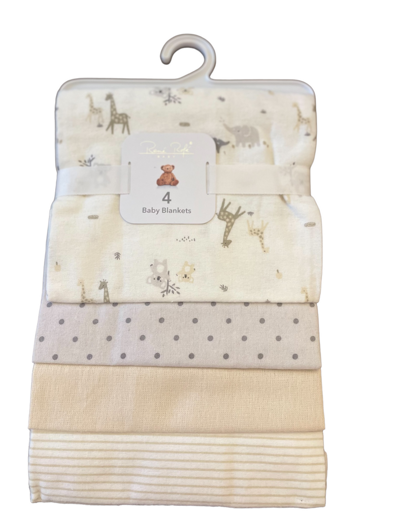 Rene Rofe 4 pack safari receiving blankets