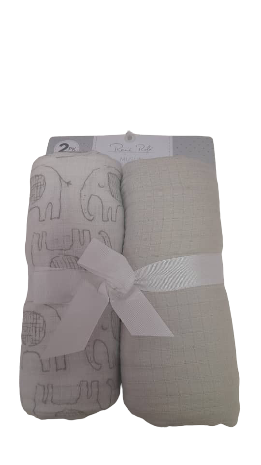 Rene Rofe 2 pack Muslin Blankets