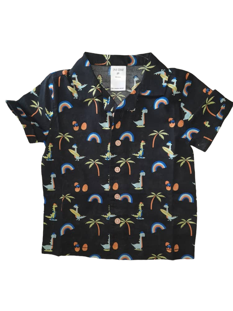 Okie Dokie Palm tree & Dinosaur  Shirt