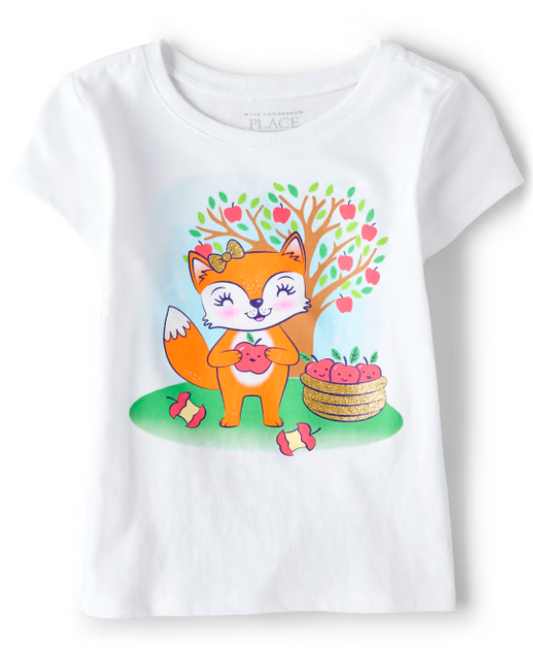 Place Fox with Apple White T-Shirt