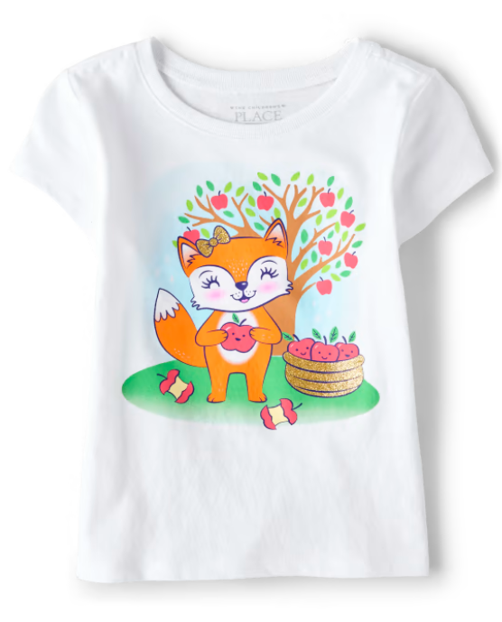 Place Fox with Apple White T-Shirt