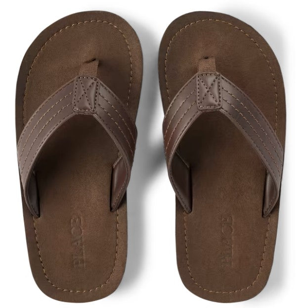 Place Brown Faux Leather Slippers