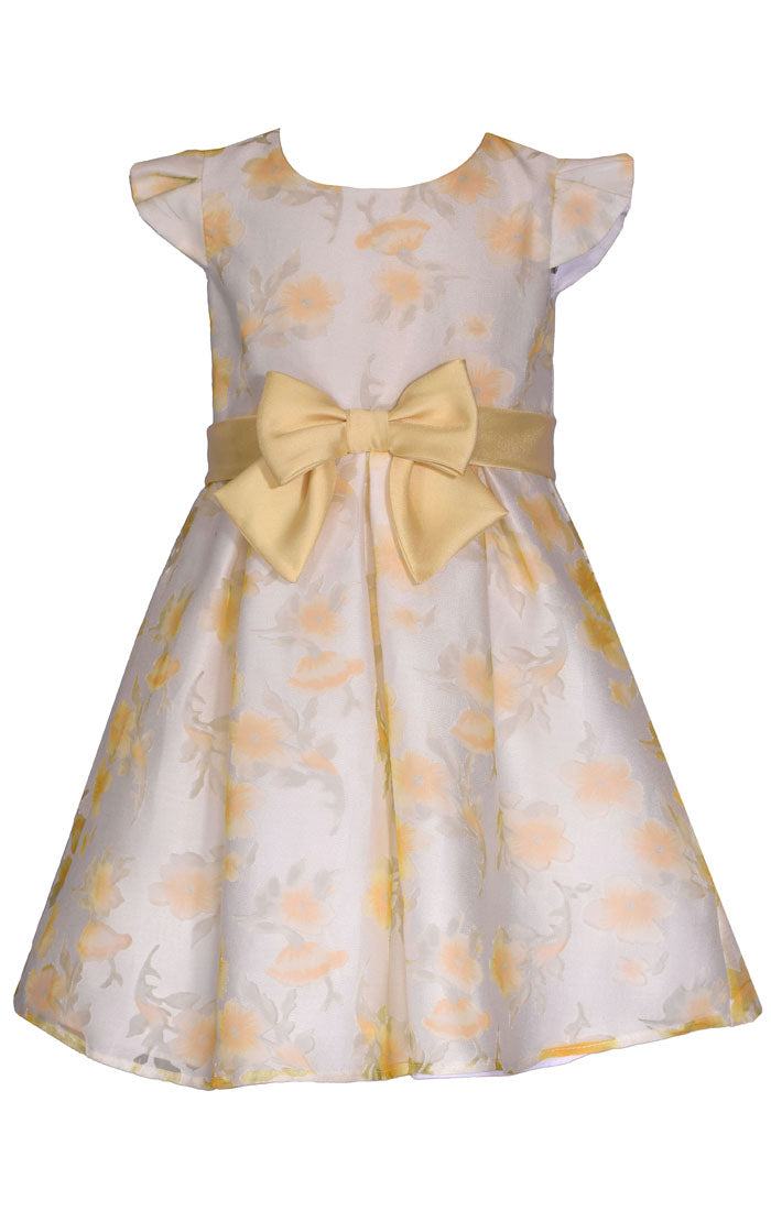 Bonnie Yellow Floral Bow Waist Dress