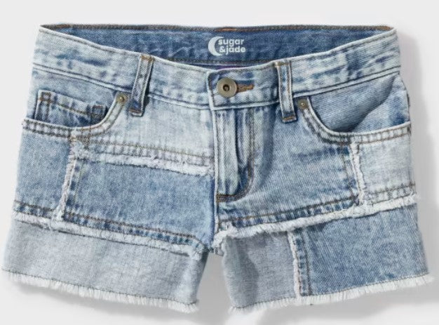 Sugar & Jade Light blue patchwork Denim Shorts