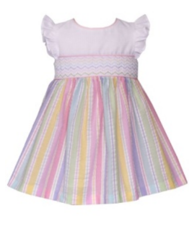 Bonnie Rainbow Smocked Cotton Dress