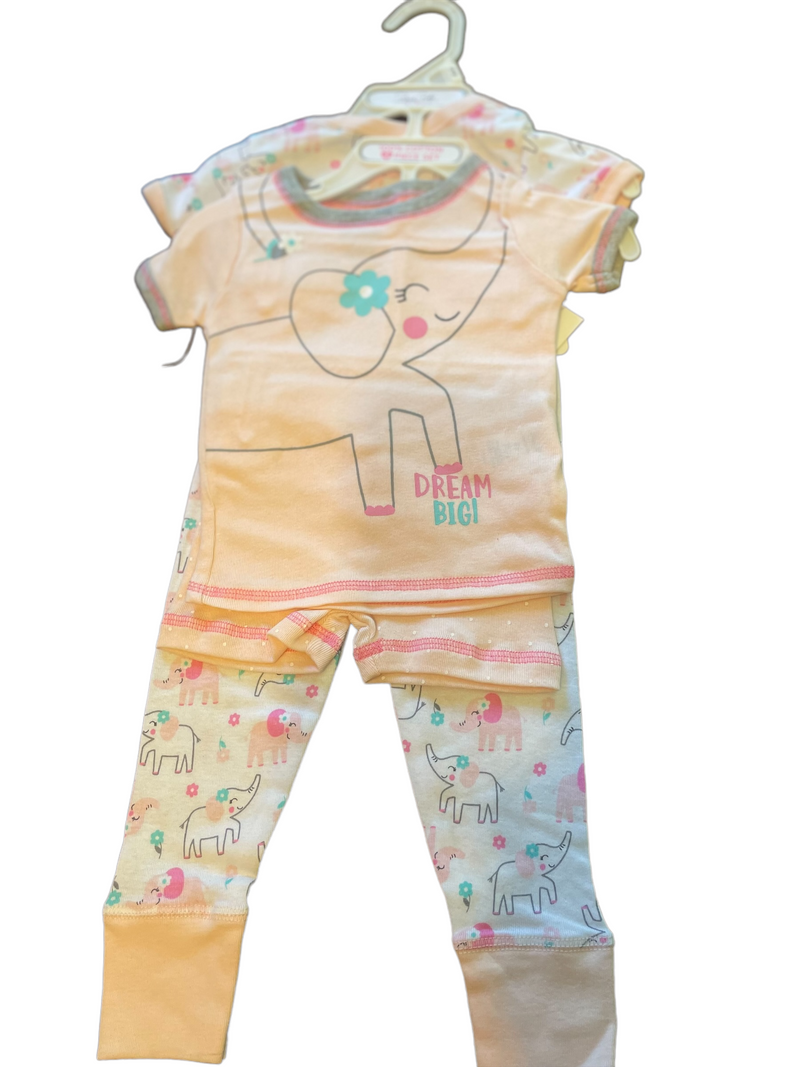 Rene Rofe Girls 4 piece dream big elephant pyjamas