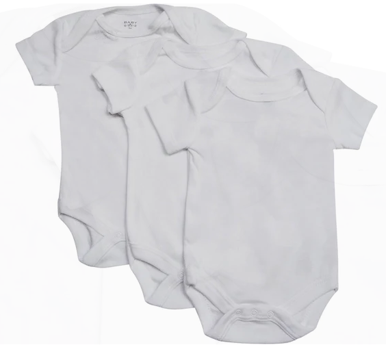 Bon Bene 3Pk Infant White Baby bodysuit short sleeved