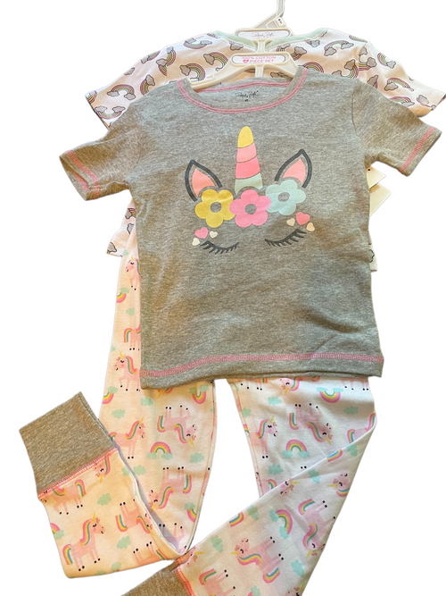 Rene Rofe Girls Unicorn 4 pieceFace/Rainbow Pyjamas
