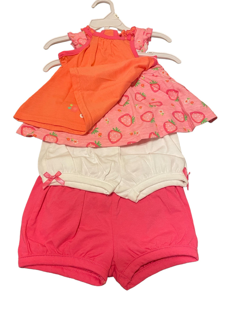 Nanette 4 piece strawberry short and tee set