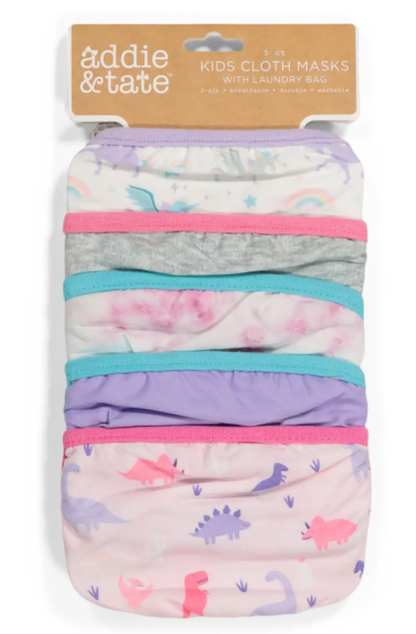 Addie & Tate 5 Pack Face Mask Pink Lilac TUDiki