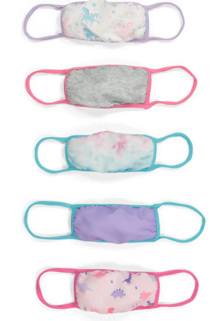 Addie & Tate 5 Pack Face Mask Pink Lilac TUDiki