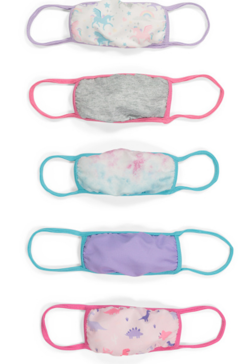 Addie & Tate 5 Pack Face Mask Pink Lilac