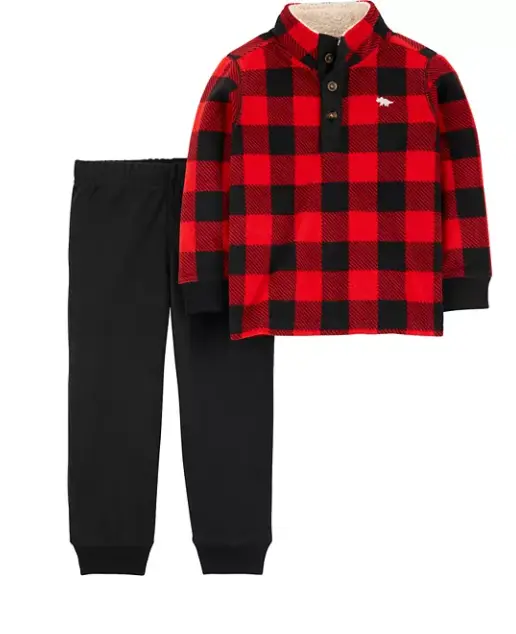 Baby Boy Carter's Buffalo Check Pullover & Jogger Pants Set TUDiki