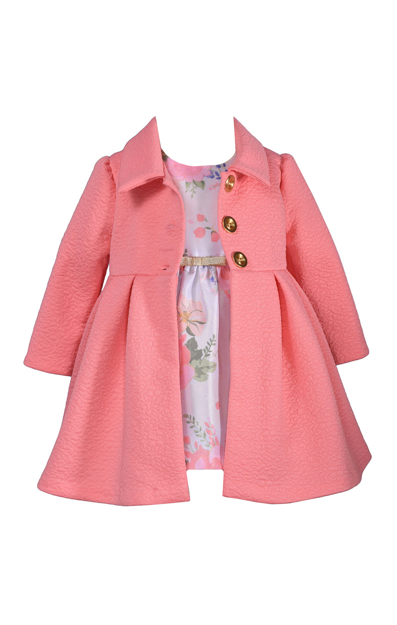 Bonnie jean coral textured coat set Newborn & Infants