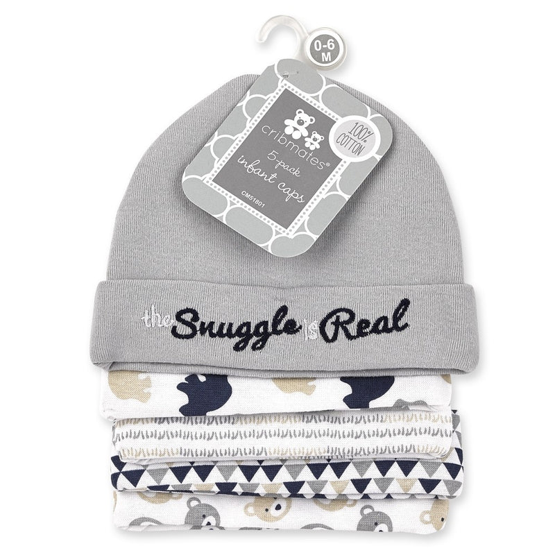 Cribmates the snuggle is real 5 pack infant caps