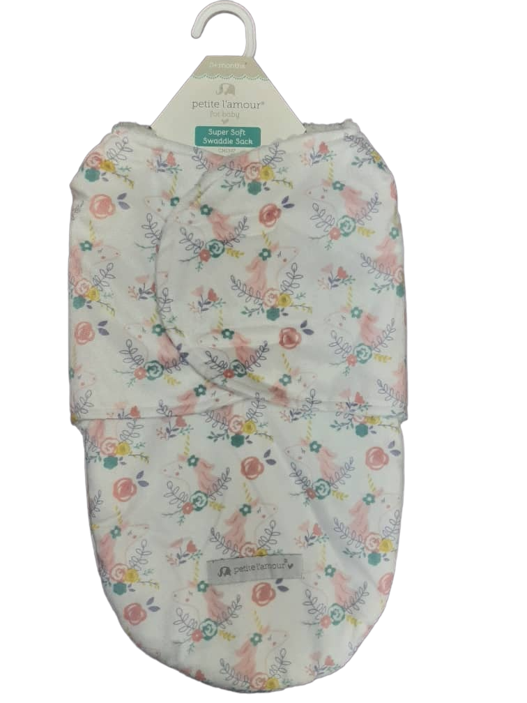 Petite L'amour Swaddle Blanket Pink Unicorn