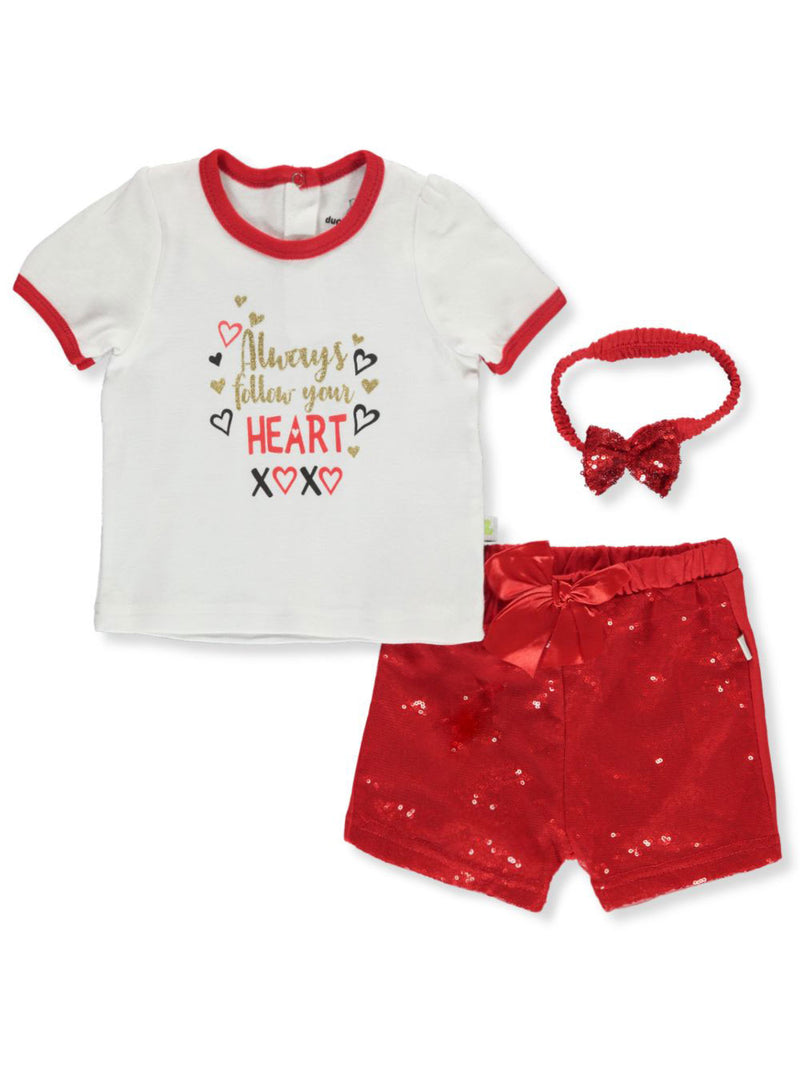 Duck Duck Goose 3 piece Rose Short Set