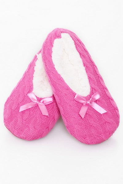 Yelete Cable Knit Indoor Ballet Slippers