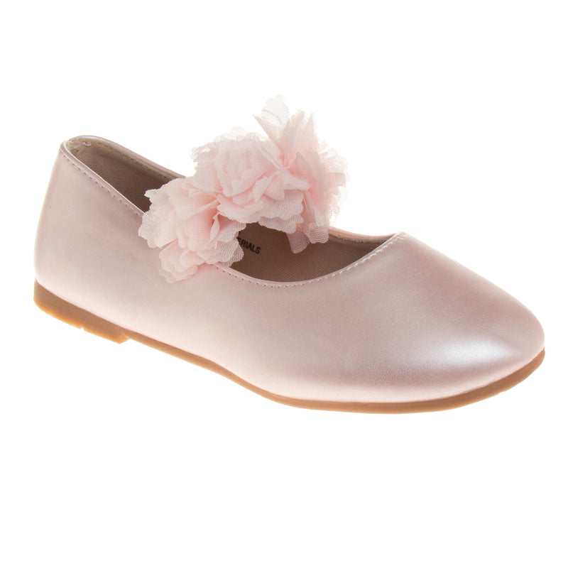 Kensie Girl Flat Pumps with Chiffon Band Pink Pearl
