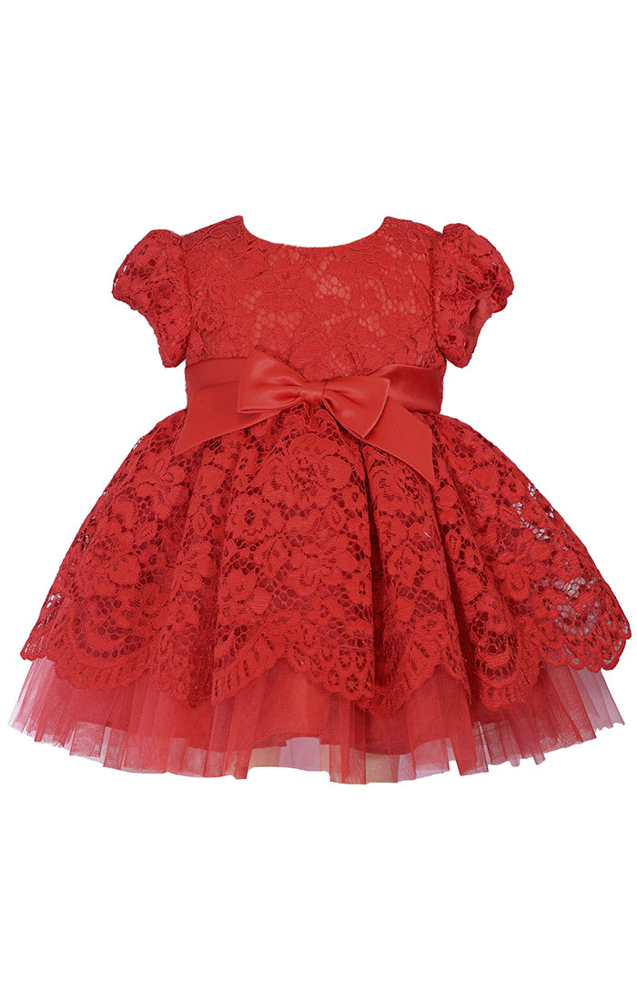 Bonnie Jean Red Lace Ballerina Dress