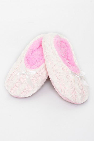 Yelete Cable Knit Indoor Ballet Slippers