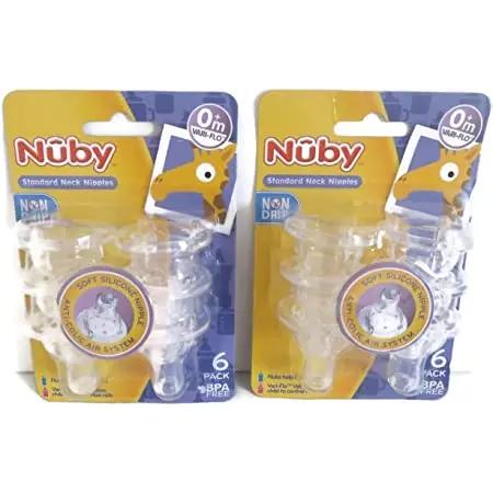 Nuby Standard Neck Nipples Vari Flow 6 pack Nuby