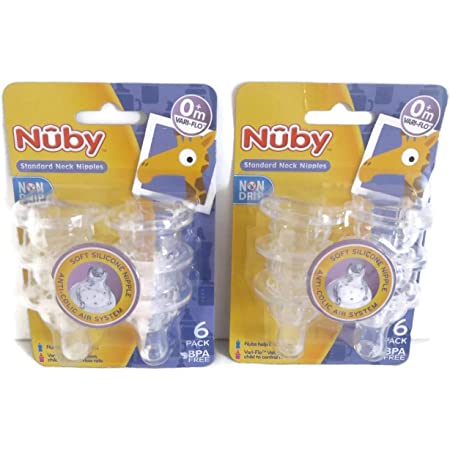 Nuby Standard Neck Nipples Vari Flow 6 pack