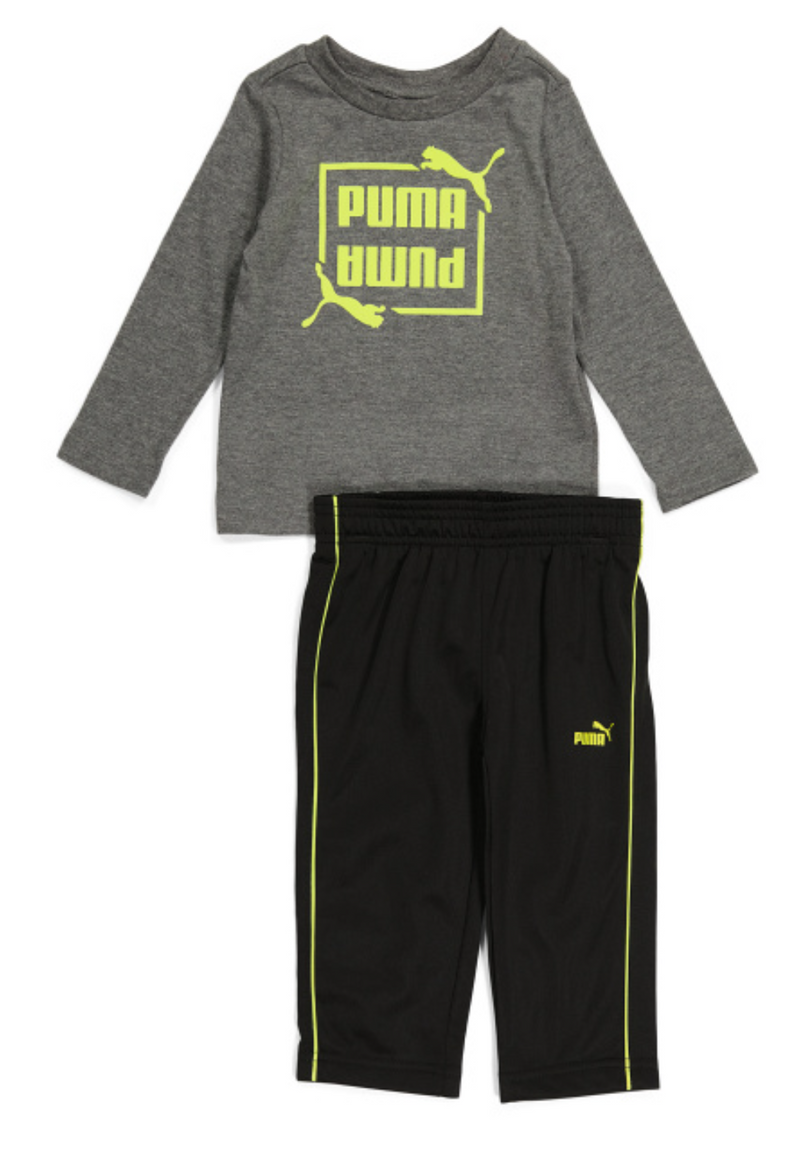 PUMA Newborn Boys 2pc Tricot Joggers Set