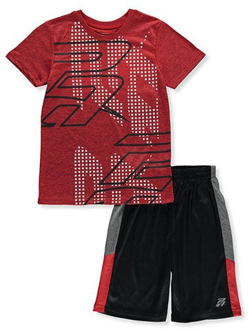 Pro Athlete Red & Black Short tee Set