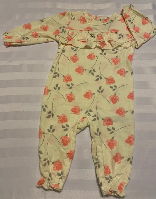 Rene Rofe Cream Coverall Peach Floral